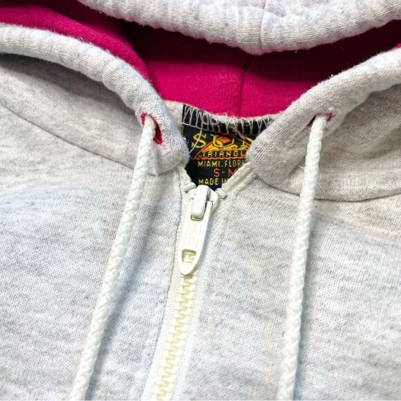 Vtg 80s Bahamas Color Block Hoodie Sweatshirt, USA S M, Talon Vacation Island - Picture 4 of 5